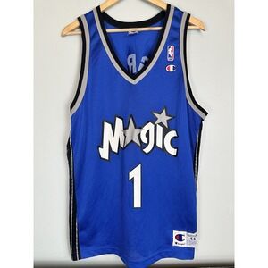 Champion Tracy McGrady Orlando Magic #1 Blue NBA Jersey Men's 44 Large Y2K